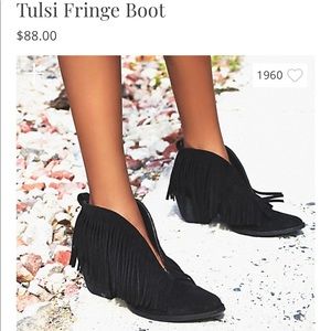 Free People Tulsi Fringe Boot in Black